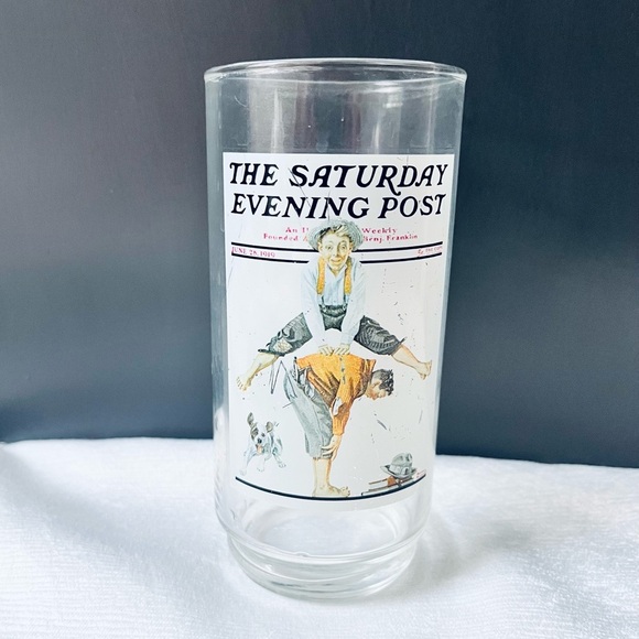 The Saturday Evening Post Norman Rockwell Vintage glass - Picture 1 of 4